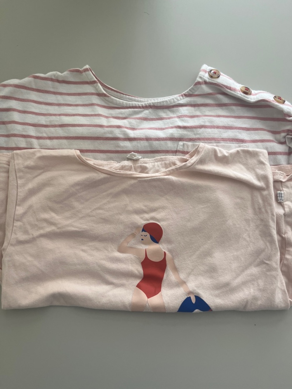 Kids Pink Stripes & Graphic T-Shirt set of 2